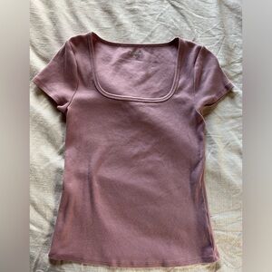 Women's Square Neck Ribbed Top - Purple